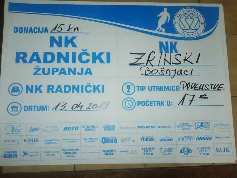 U subotu NK Radnički i  NK Zrinski