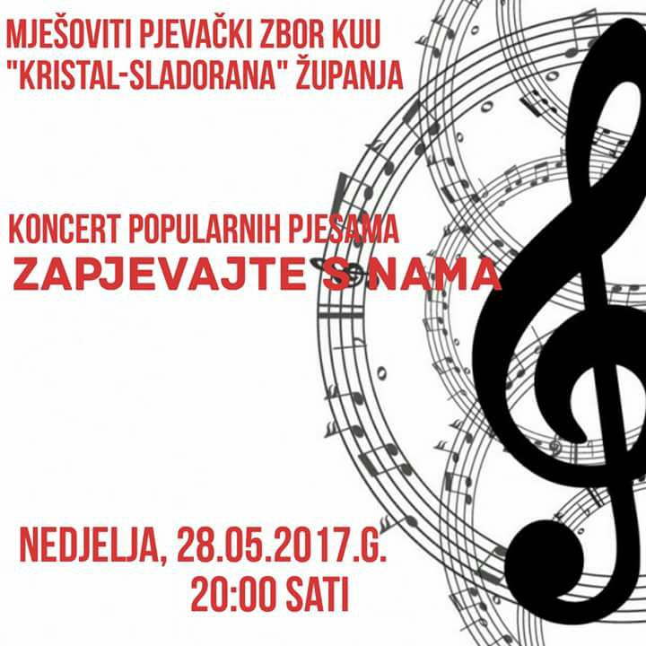 KUU Kristal - Sladorana Županja: - koncert popularnih pjesama 